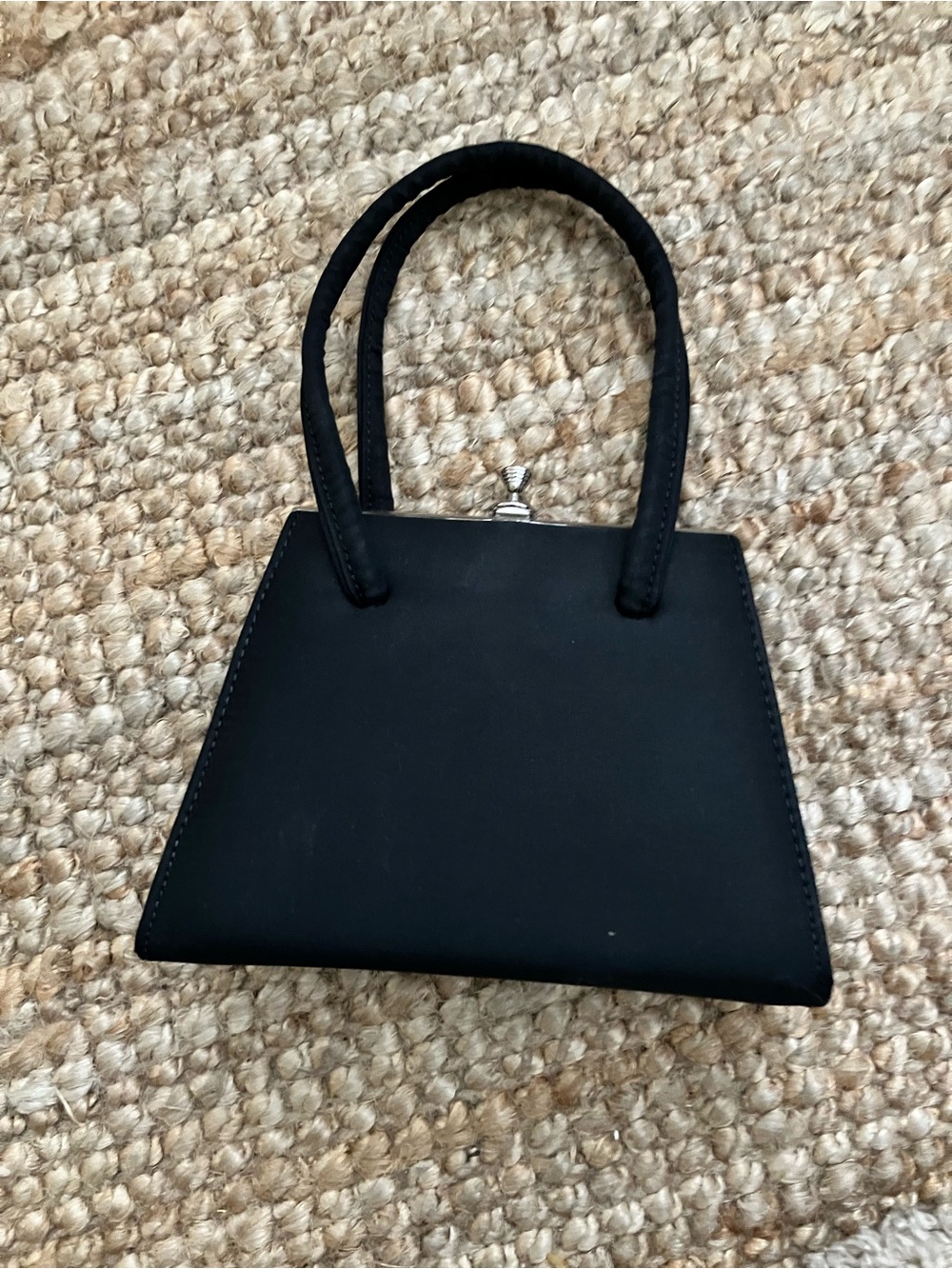 Vintage Cabrelli Black Mini Trapezoid Evening Bag Purse - Made in Canada - Picture 2 of 5